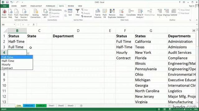 Excel Tutorial - Short-list and long-list data validation смотреть онлайн