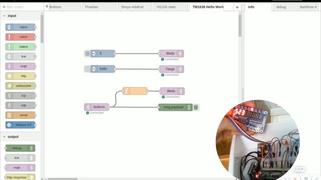 Control a TM1638 Led&Key board over MQTT from Node-Red смотреть онлайн