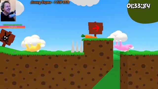 Super Bunny man играю с женой, пытаемся спасти морковку смотреть онлайн