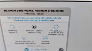 Unboxing HP LaserJet  Pro 4003dn network printer.