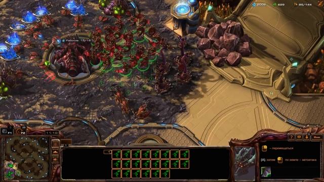 StarCraft II сетевая игра против ИИ смотреть онлайн