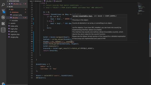 How to create a blog PHP and MySQL database #7 | select conditions bind parameters смотреть онлайн