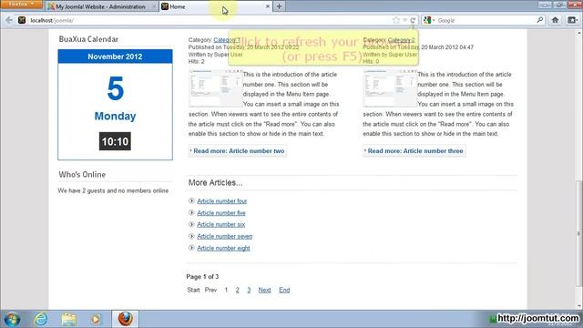 Install and using module buaxua calendar in Joomla! 2.5 смотреть онлайн