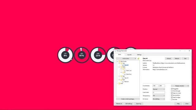 Flat Circles Rainmeter System Monitor Skin | Rainmeterbase смотреть онлайн