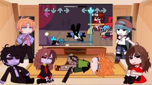 FNF react to Friday Night Funkin' Vs Oswald Mod Rabbit's Luck