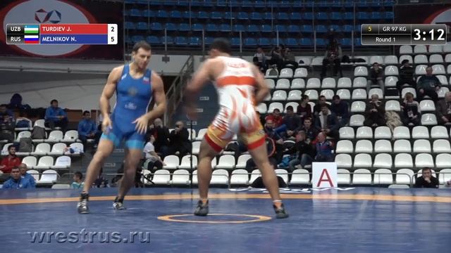 Алроса-18. Гр. 97 кг. Никита Мельников (Россия) - Джахонгир Турдиев (Узбекистан) смотреть онлайн
