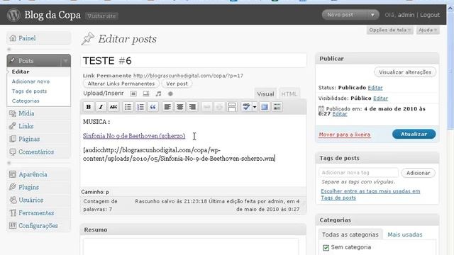 Como utilizar o Audio Player plugin no WordPress смотреть онлайн