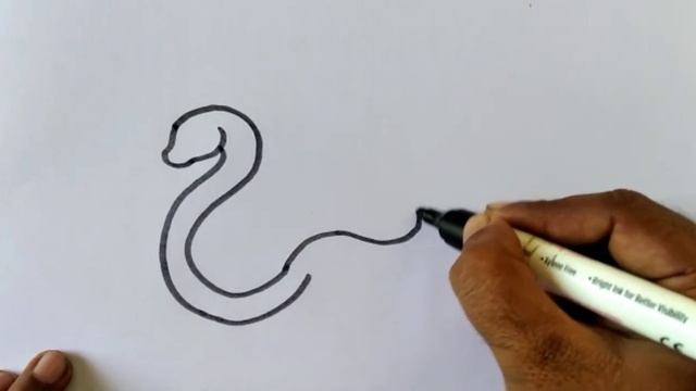 How To Draw A Snake ?/Easy Drawing Step By Step/Easy And Simple Snake Drawing For Kids.