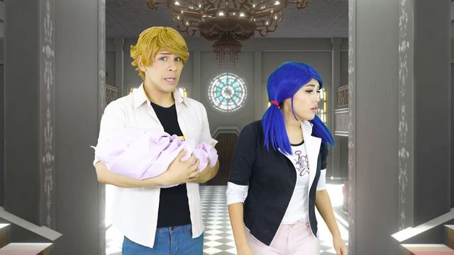 Marinette y Adrien TIENEN UN BEBÉ 🍼👶😱 | Escuela Miraculous Lady bug смотреть онлайн