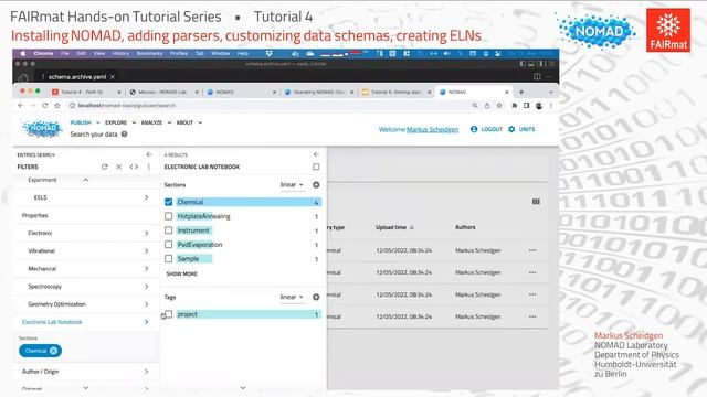 FAIRmat Tutorials 4: Installing NOMAD, adding parsers, customizing data schemas, creating ELNs смотреть онлайн