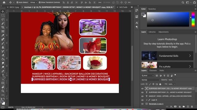 HOW TO DESIGN MAKE UP AND EVENT DECORATION FLYER | PHOTOSHOP TUTORIAL смотреть онлайн