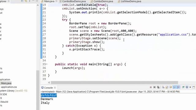 JavaFX Lecture-06 ComboBox Binding Events And Listeners