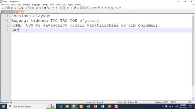 TIC TAC TOE o`yini, HTML, Javascript orqali смотреть онлайн