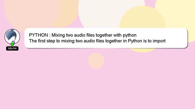 PYTHON : Mixing two audio files together with python смотреть онлайн