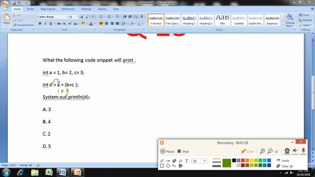 Java variable declaration and initialization with simple example program MCQ in Tamil|java for you смотреть онлайн