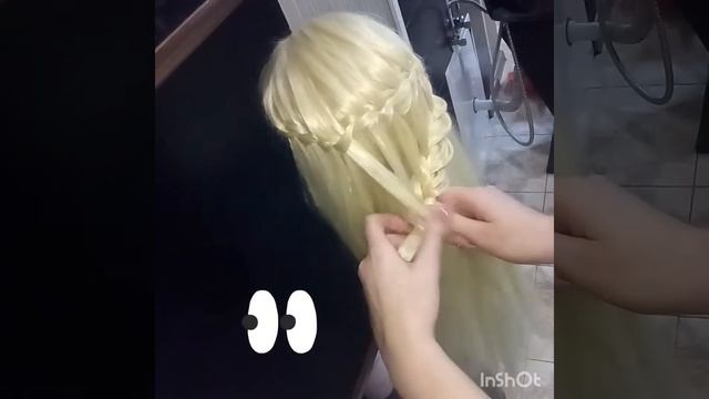 Коса водопад. Плетение кос. Праздничная прическа. смотреть онлайн