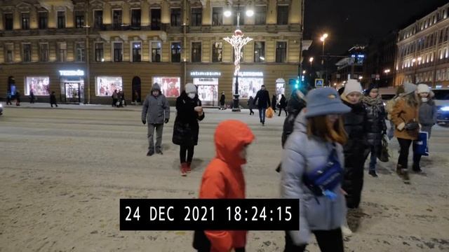 Вечерний предновогодний Петербург Невский проспект смотреть онлайн
