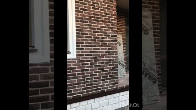 Облицовка фасада декоративным кирпичом #whitehills #декоративныйкирпич #декоративныйкамень #затирка