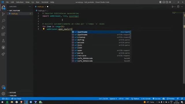 Como criar um BOT para o YOUTUBE com 10 linhas de código (python) смотреть онлайн