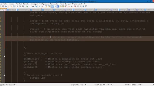 Aula 03 PHP - Tipos de Erros no PHP смотреть онлайн