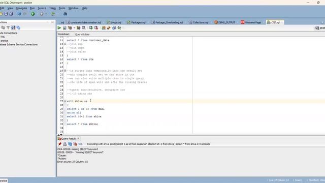 CTE|Common table expression and types with realtime examples in SQL explained in Telugu смотреть онлайн