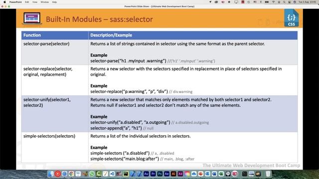 Built In Modules - Sass Selectors - learn sass - 21/23 смотреть онлайн