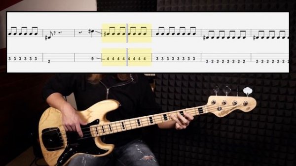 The Killers - Mr. Brightside (bass cover with tabs in video)