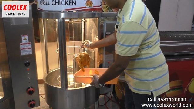 15 BIRDS GRILL CHICKEN MACHINE, 360 DEGREE GLASS ROUNDED DESIGN ,INFRARED BURNERS PERFECT COOKING смотреть онлайн