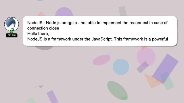 NodeJS : Node.js amqplib - not able to implement the reconnect in case of connection close смотреть онлайн
