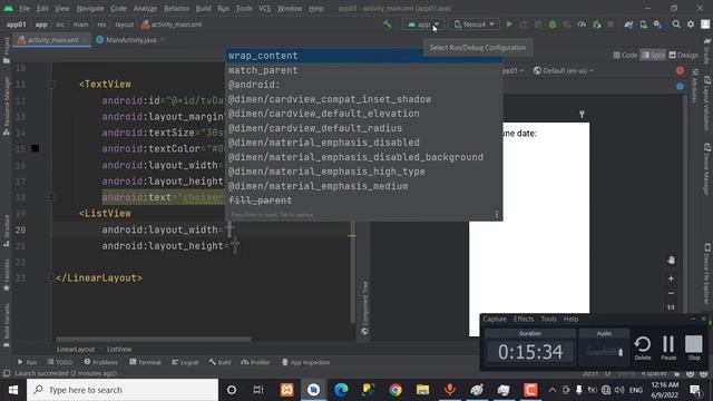02 Spinner / CalendarView /  ListView