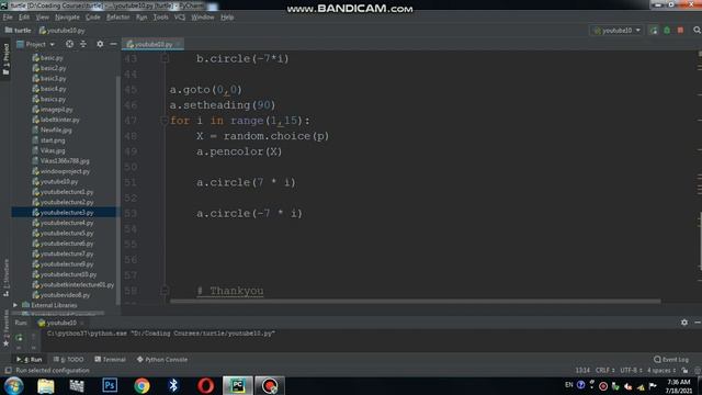 Colorfull Family of circles Using Random module and color list смотреть онлайн