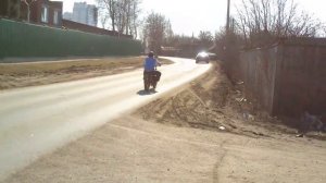 Самодельный мотоцикл с мотором от мотоблока и рамой советского ИЖа