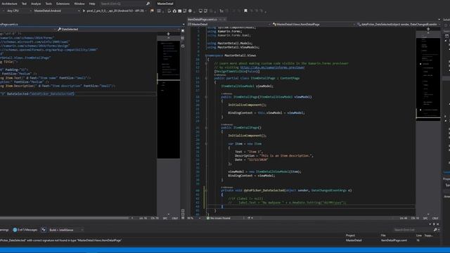 Xamarin Forms 4 – Использование шаблона MasterDetail, DatePicker и Label смотреть онлайн