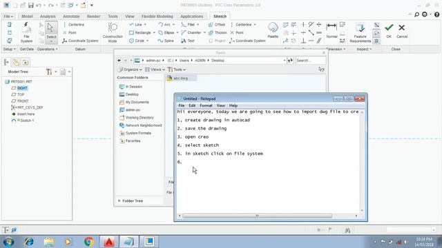 Import autocad file into creo смотреть онлайн