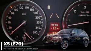 BMW X5 acceleration battle/Разгон 0 100 BMW X5 разных поколений