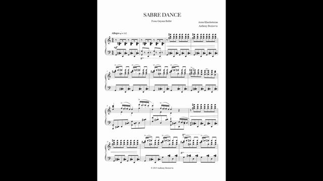 Sabre Dance - piano solo arrangement - Khachaturian-Bozicevic смотреть онлайн