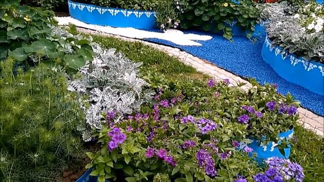 Детский садик в Минске клумба с цветами. 2021г смотреть онлайн