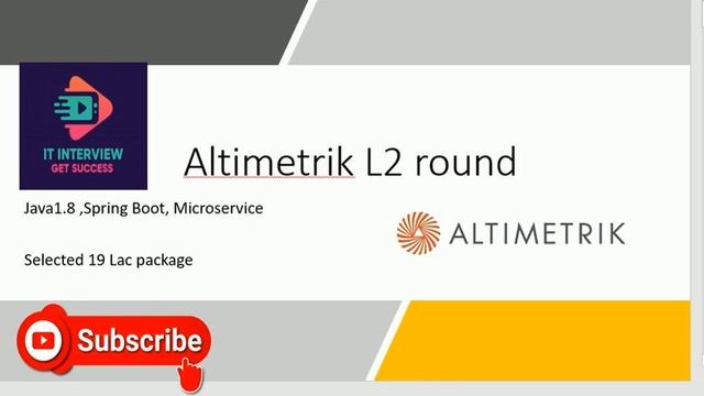 Altimetrik L2-Java8,SpringBoot,MicroService Interview question смотреть онлайн