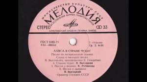 песенки из радиоспектакли Алиса в стране чудес.