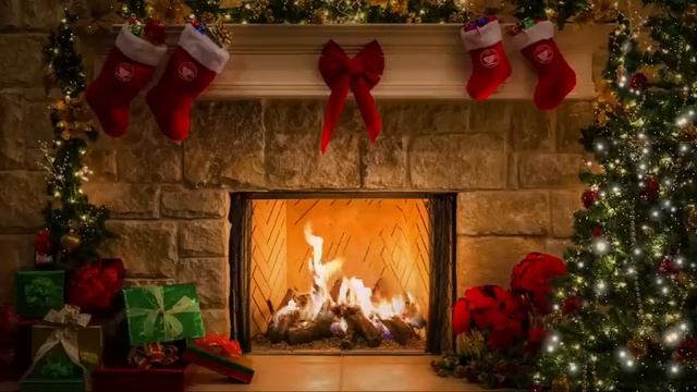 Christmas Classics on Piano ? Fireplace crackling sounds смотреть онлайн