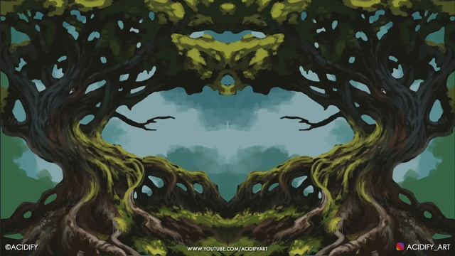 Magical Tree Photoshop Digital Painting / Fantasy Tree Photoshop / Symmetry Concept Art Process 202 смотреть онлайн