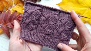 ?Потрясающий узор спицами!? Коса с вытянутыми петлями!