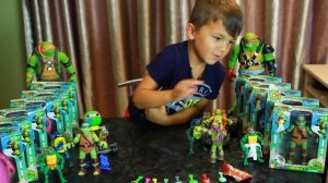 Часть 1.Нифтиев Артем.Распаковка черепашек Ниндзя со световым проектором.Обзор старых черепашек.