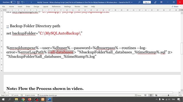 MySQL Tutorial 7- Write a Backup Script (.bat) file for all Db in One File for MySql DBinWin(हिन्दी смотреть онлайн