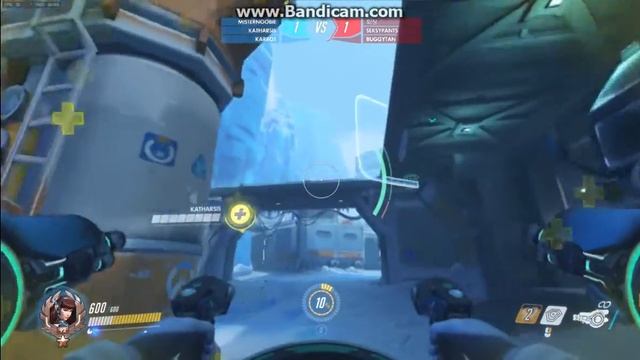 Overwatch Sombra gameplay in 3 vs 3 arcade mode (Low settings) смотреть онлайн