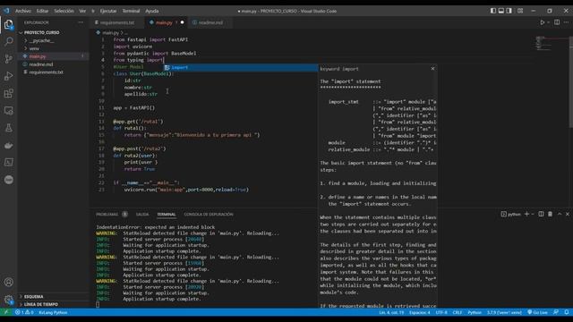 FastAPI - Creación de schemas con pydantic y creacion de api crear usuario - 002 смотреть онлайн