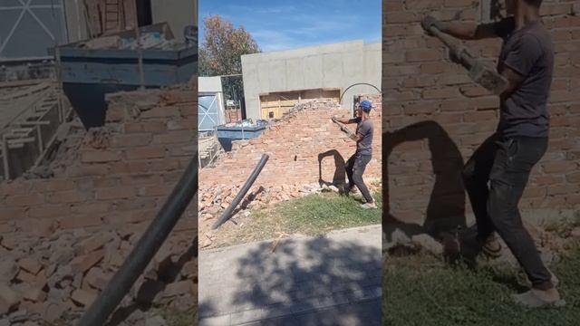 демонтаж забора, из полнотелого чернового кирпича