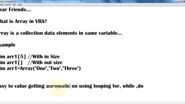 Array in VBA смотреть онлайн