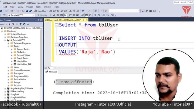 Insert and Return Inserted Value in SQL Server | Part - 26 | @Tutorial007 смотреть онлайн