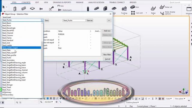 Tekla Structures US Complete Project 3 with Design drawings смотреть онлайн